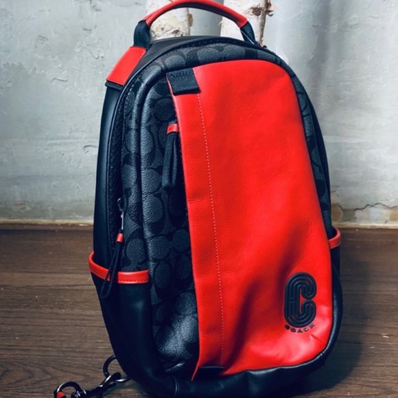 COACH Signature Edge backpack in colorblock - Picture 2 of 7